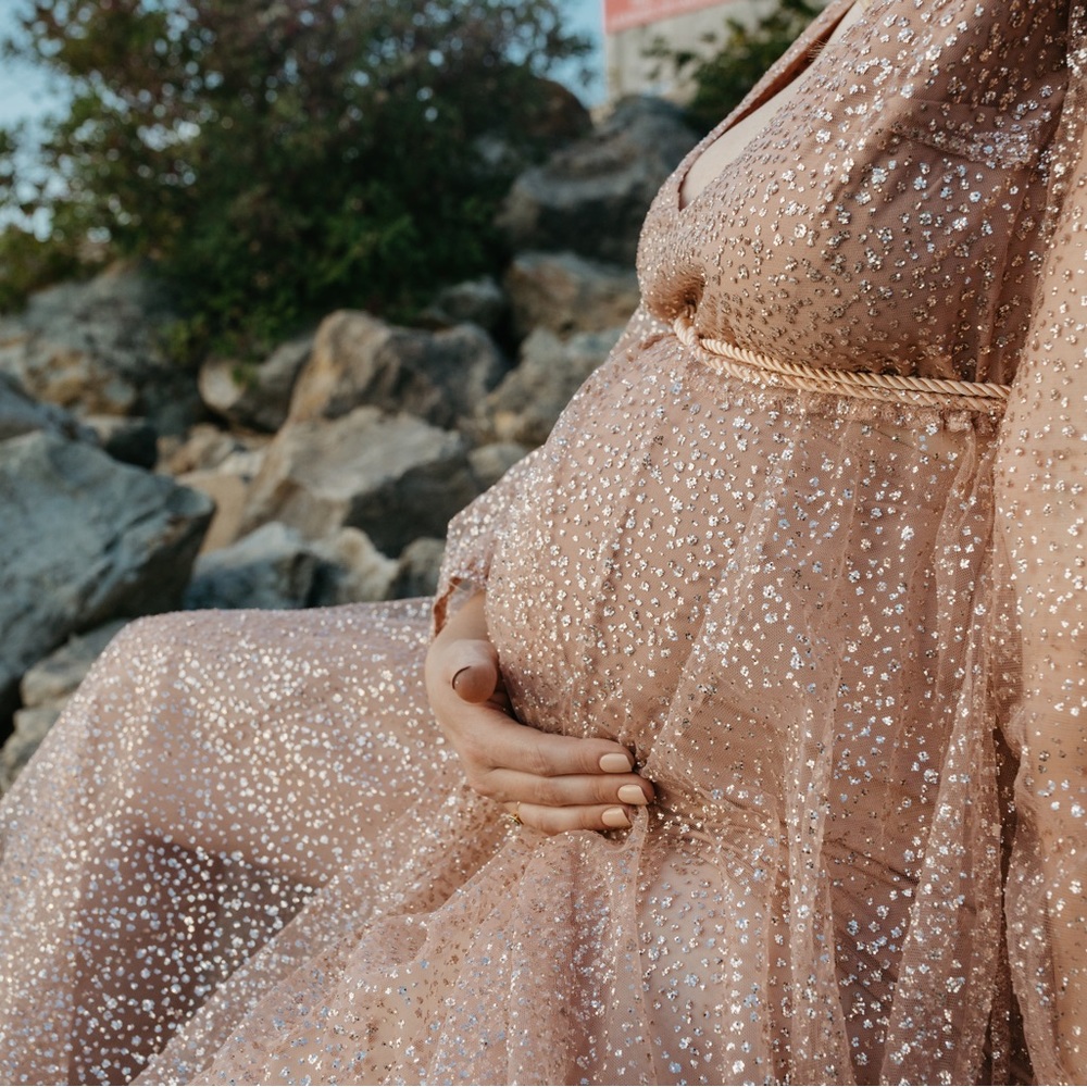 Lucky Star rose gold glitter gown